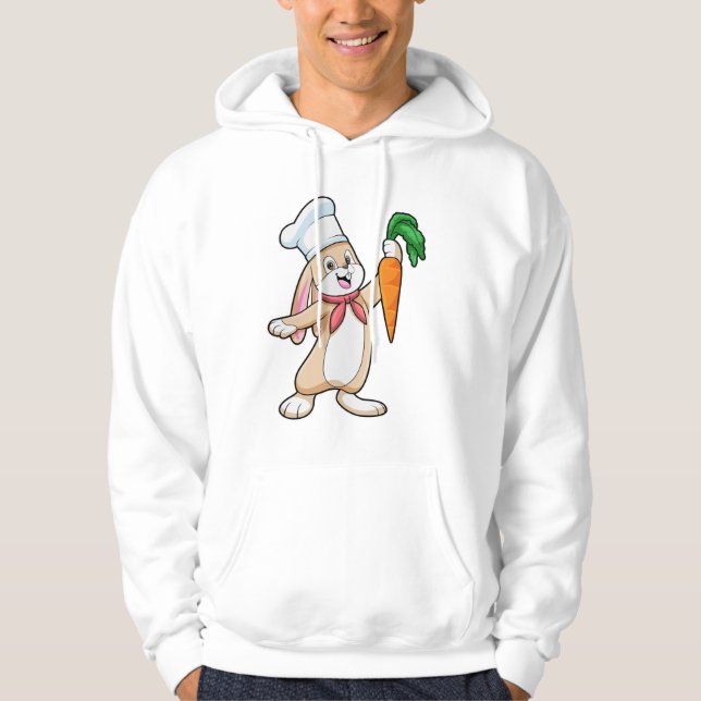 Rabbit as Cook with Carrot Hoodie (Front)