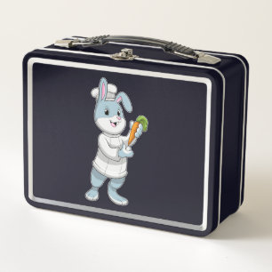 Rabbit as Cook with Carrot Metal Lunch Box