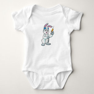 Rabbit as Doctor at Vaccination with Syringe Baby Bodysuit