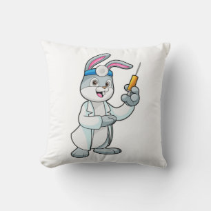 Rabbit as Doctor at Vaccination with Syringe Cushion