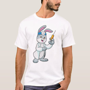 Rabbit as Doctor at Vaccination with Syringe T-Shirt