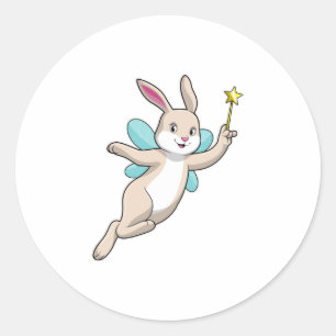 Rabbit as Fairy with Magic wand Classic Round Sticker
