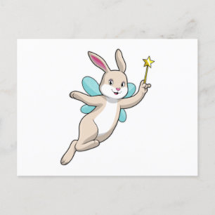 Rabbit as Fairy with Magic wand Postcard