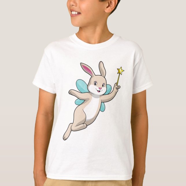 Rabbit as Fairy with Magic wand T-Shirt (Front)