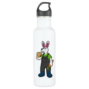 Rabbit as Farmer with Carrot & Hat 710 Ml Water Bottle