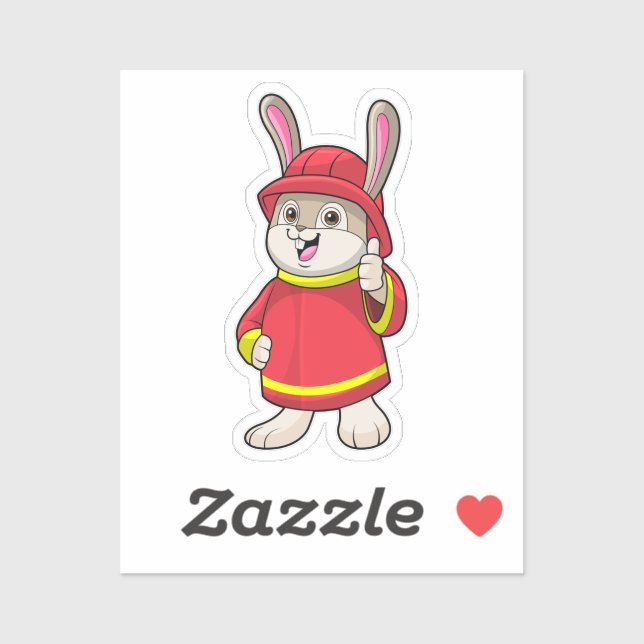 Rabbit as Firefighter with Helmet (Sheet)