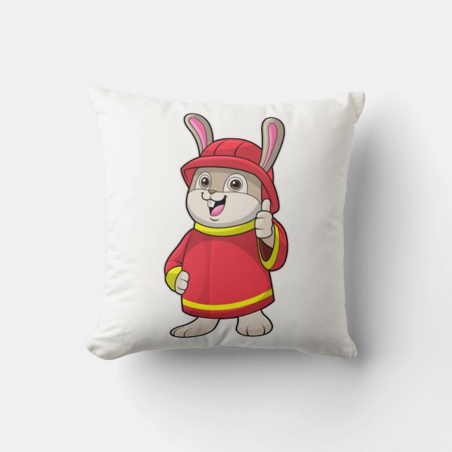 Rabbit as Firefighter with Helmet Cushion (Front)
