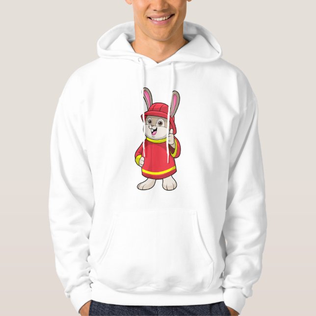 Rabbit as Firefighter with Helmet Hoodie (Front)