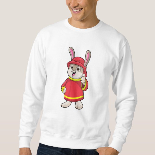 Rabbit as Firefighter with Helmet Sweatshirt (Front)
