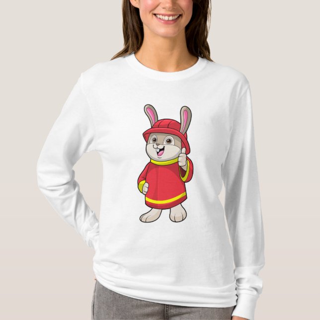 Rabbit as Firefighter with Helmet T-Shirt (Front)