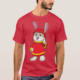 Rabbit as Firefighter with Helmet T-Shirt