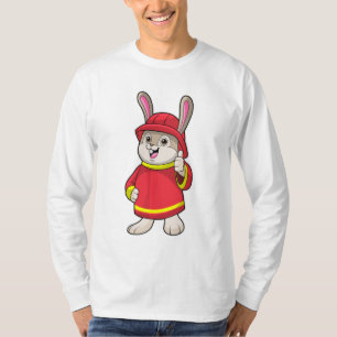 Rabbit as Firefighter with Helmet T-Shirt