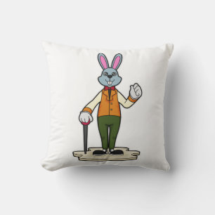 Rabbit as Gentleman with Cane Cushion