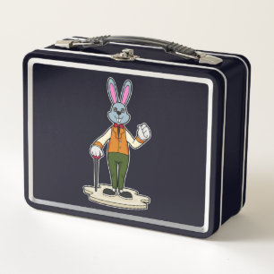 Rabbit as Gentleman with Cane Metal Lunch Box