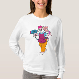 Rabbit as Hairdresser with Hair dryer & Comb T-Shirt