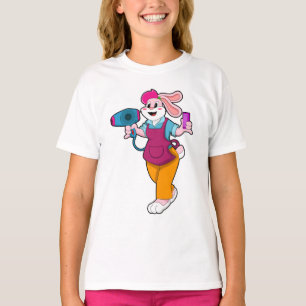 Rabbit as Hairdresser with Hair dryer & Comb T-Shirt