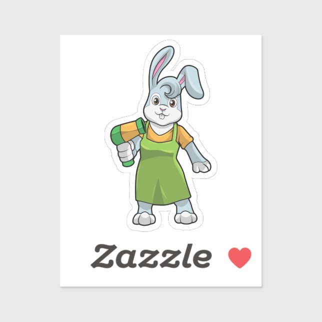 Rabbit as Hairdresser with Hairdryer (Sheet)