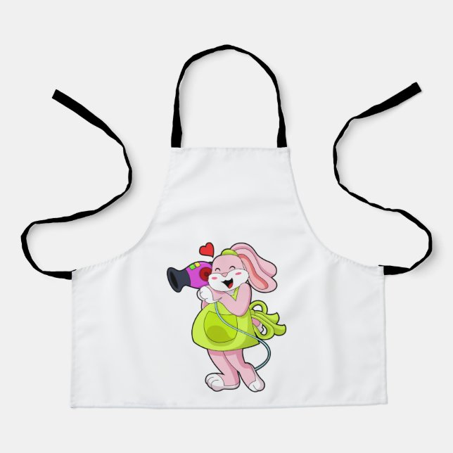 Rabbit as Hairdresser with Hairdryer Apron (Front)