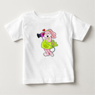 Rabbit as Hairdresser with Hairdryer Baby T-Shirt
