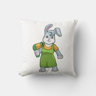 Rabbit as Hairdresser with Hairdryer Cushion
