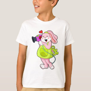 Rabbit as Hairdresser with Hairdryer T-Shirt