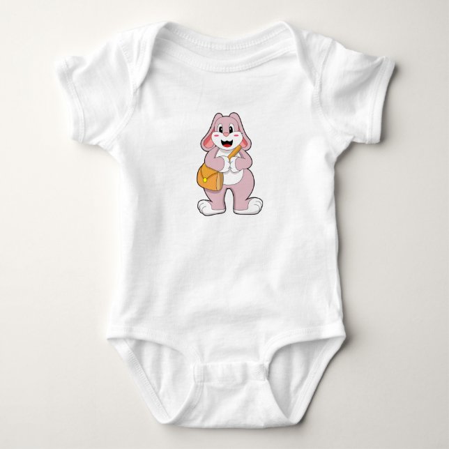 Rabbit as Hiker with Bag Baby Bodysuit (Front)