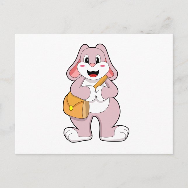 Rabbit as Hiker with Bag Postcard (Front)