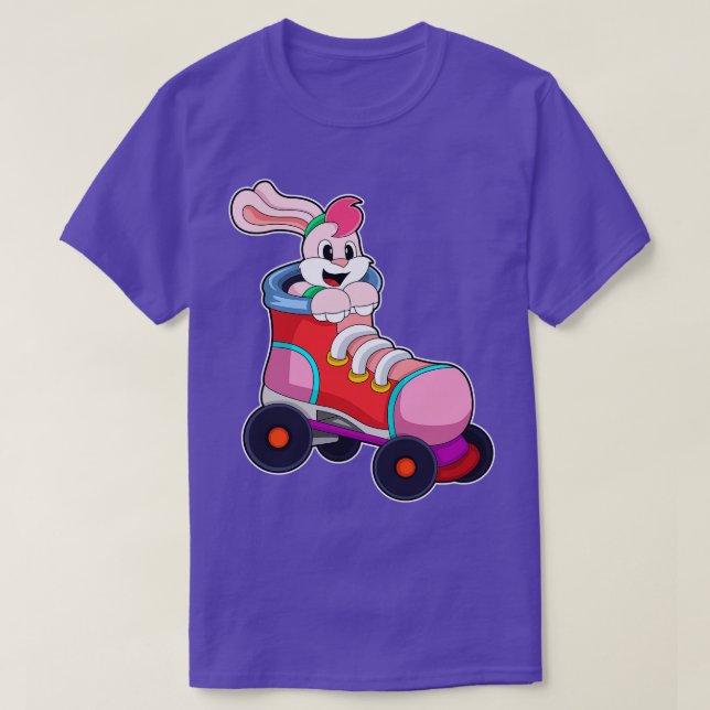 Rabbit as Inline Skater with Inline Skates T-Shirt (Design Front)