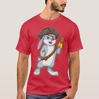 Rabbit as Pirate with Hook hand Pirate hat T-Shirt