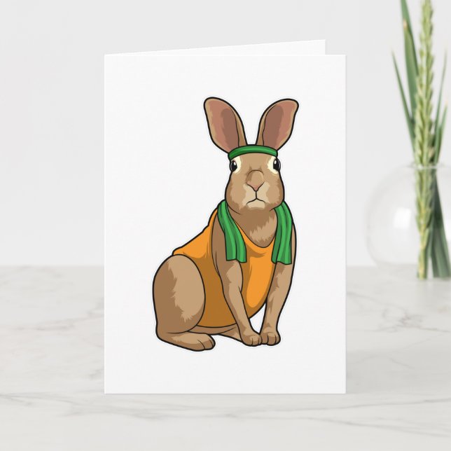 Rabbit as Runner with Towel Card (Front)