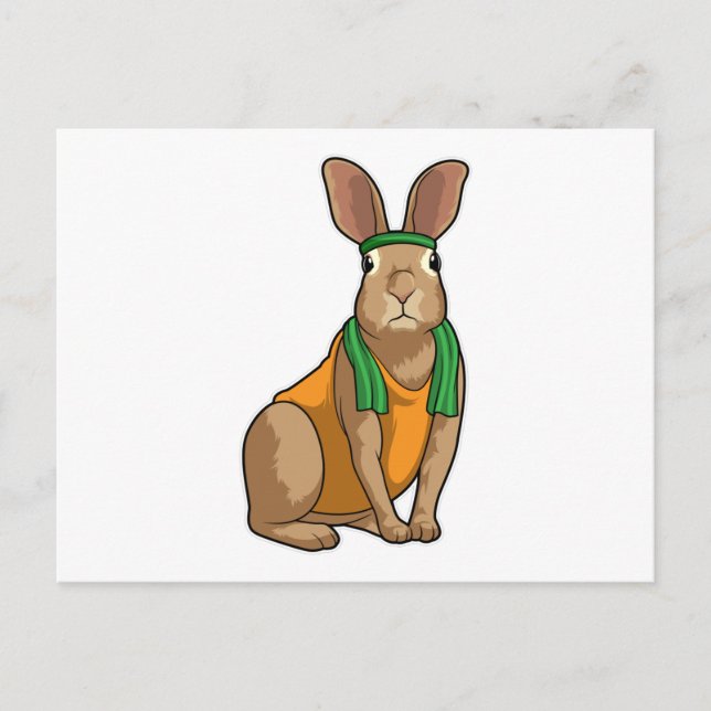Rabbit as Runner with Towel Postcard (Front)