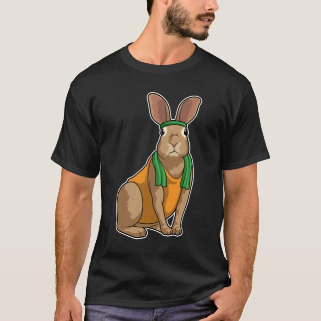 Rabbit as Runner with Towel T-Shirt (Front)