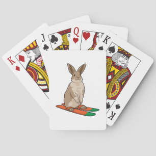 Rabbit as Skier with Ski Playing Cards