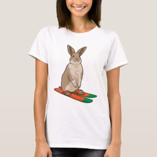 Rabbit as Skier with Ski T-Shirt
