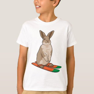 Rabbit as Skier with Ski T-Shirt