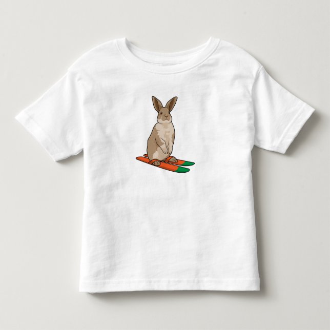 Rabbit as Skier with Ski Toddler T-Shirt (Front)