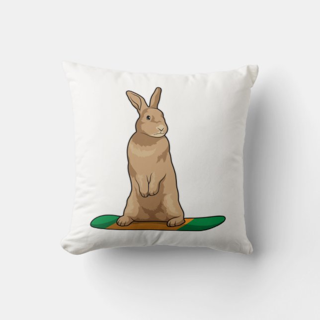 Rabbit as Snowboarder with Snowboard Cushion (Front)