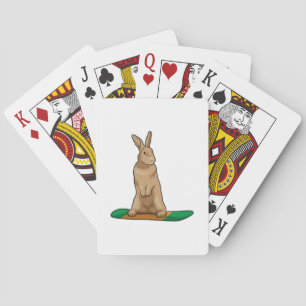 Rabbit as Snowboarder with Snowboard Playing Cards