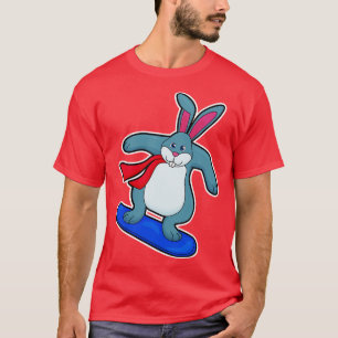 Rabbit as Snowboarder with Snowboard Scarf T-Shirt