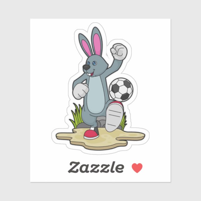Rabbit as Soccer player with Soccer (Sheet)
