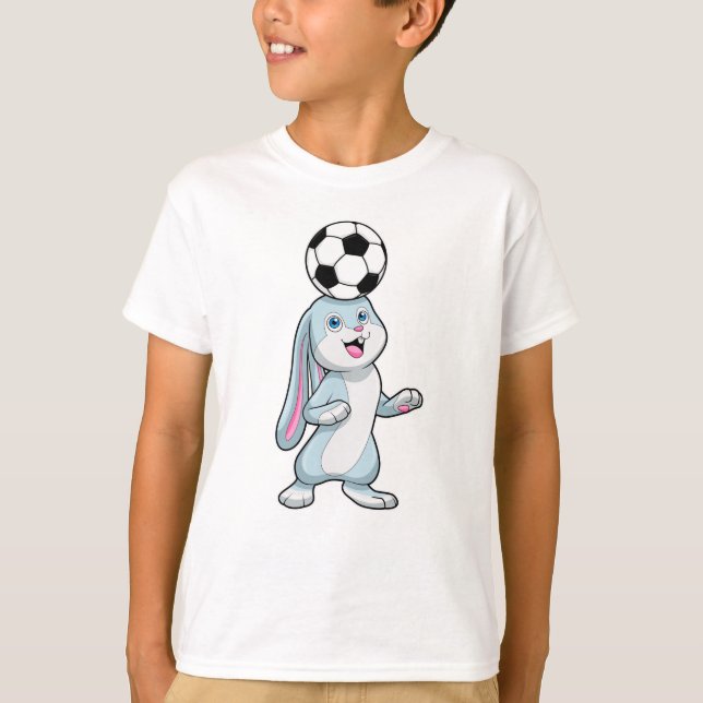 Rabbit as Soccer player with Soccer ball T-Shirt (Front)