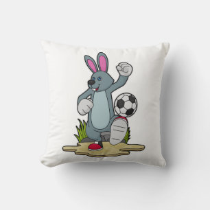 Rabbit as Soccer player with Soccer Cushion