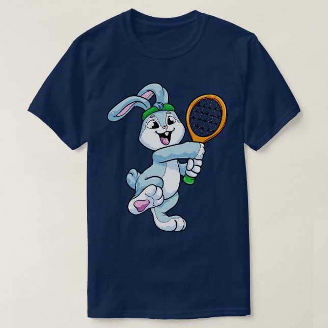 Rabbit as Tennis player with Head at Tennis T-Shirt (Design Front)