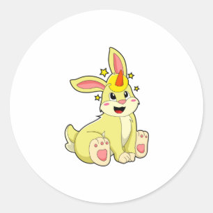 Rabbit as Unicorn Classic Round Sticker