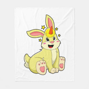 Rabbit as Unicorn Fleece Blanket
