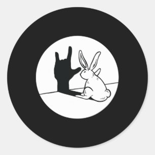 Rabbit Asl Hand Gesture Deaf Hearing Loss Awarenes Classic Round Sticker