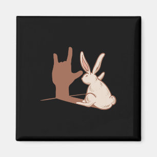 Rabbit Asl Hand Gesture Deaf Hearing Loss Awarenes Magnet