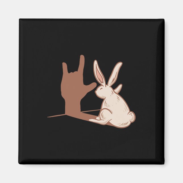 Rabbit Asl Hand Gesture Deaf Hearing Loss Awarenes Magnet (Front)