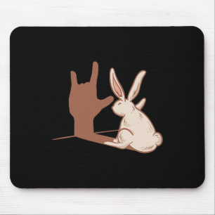 Rabbit Asl Hand Gesture Deaf Hearing Loss Awarenes Mouse Mat