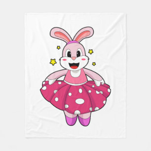 Rabbit at Ballet Dance Fleece Blanket
